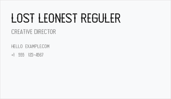 Lost Leonest Reguler Business Card