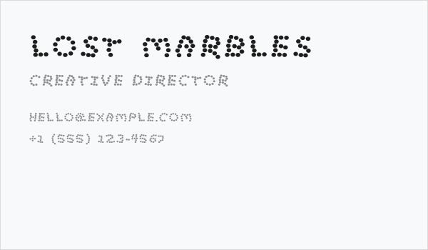 Lost Marbles Business Card