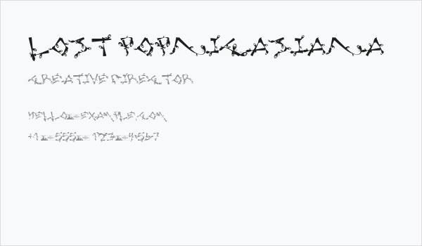 Lost Popnicasiana Business Card