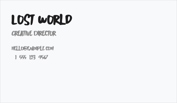Lost World Business Card