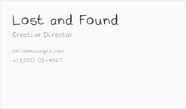 Lost and Found Business Card