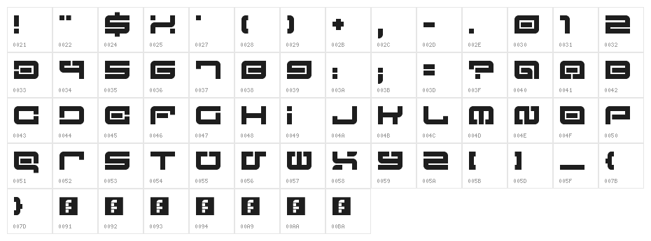 Lost in Future Regular Character Map