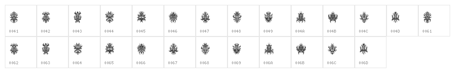 Lost in Space Regular Character Map