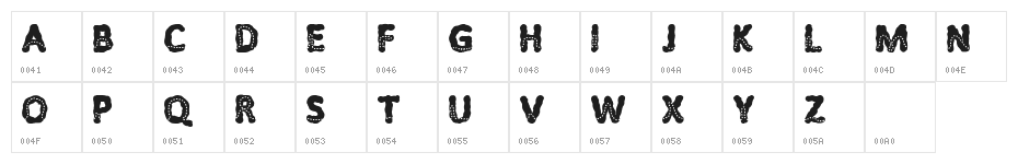 Lost in the fontrest Bold Character Map