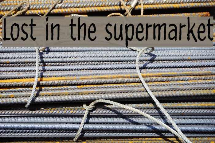 Lost in the supermarket Font examples