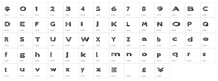 LostRay Character Map