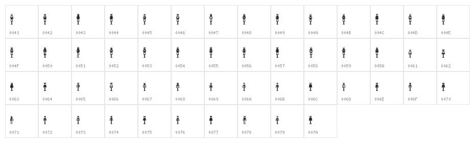 LostRobo Regular Character Map