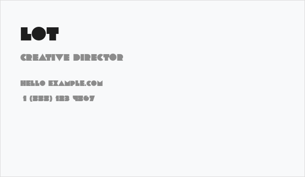 Lot Business Card