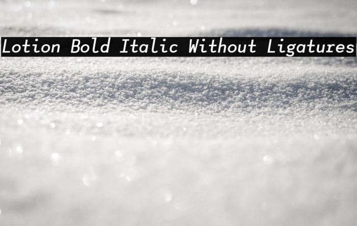 Lotion Bold Italic Without Ligatures Example 1