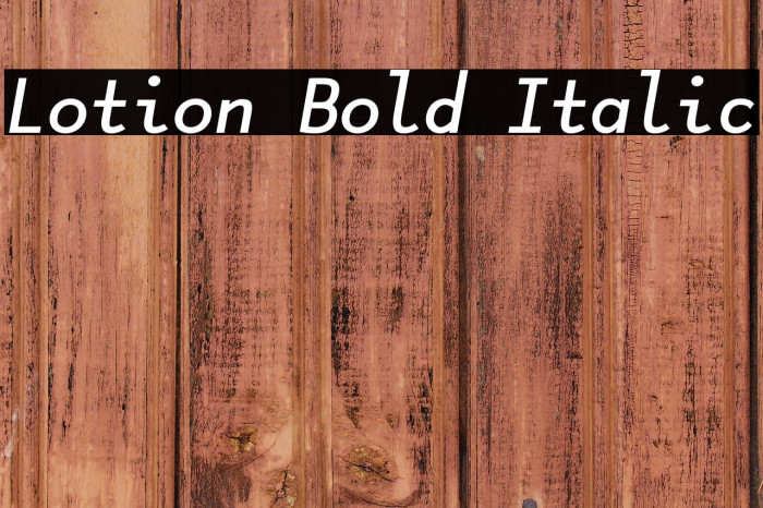 Lotion Bold Italic Example 1