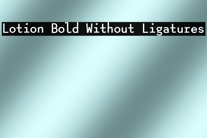 Lotion Bold Without Ligatures Example 2