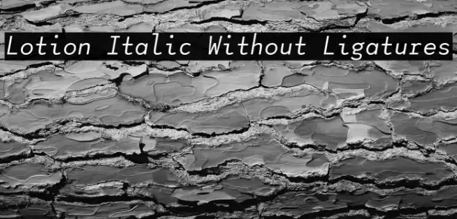 Lotion Italic Without Ligatures Caratteri examples