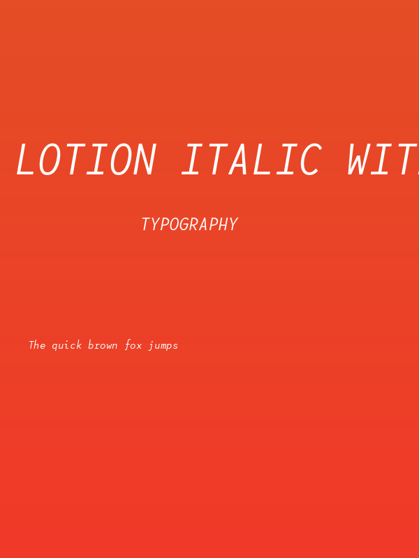 Lotion Italic Without Ligatures Poster