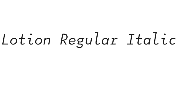 Lotion Regular Italic Logo