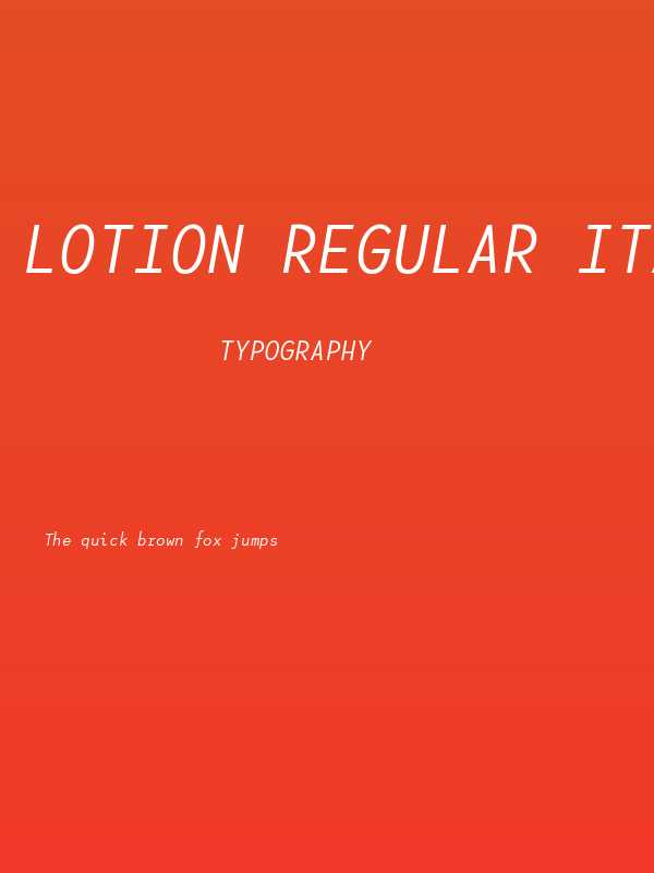 Lotion Regular Italic Poster