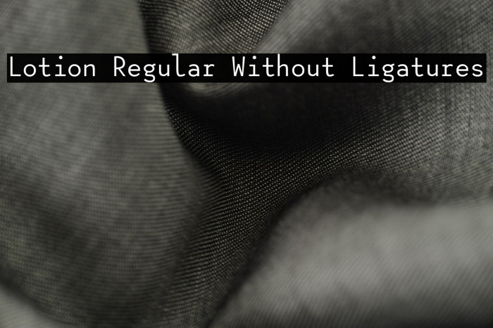 Lotion Regular Without Ligatures Example 2