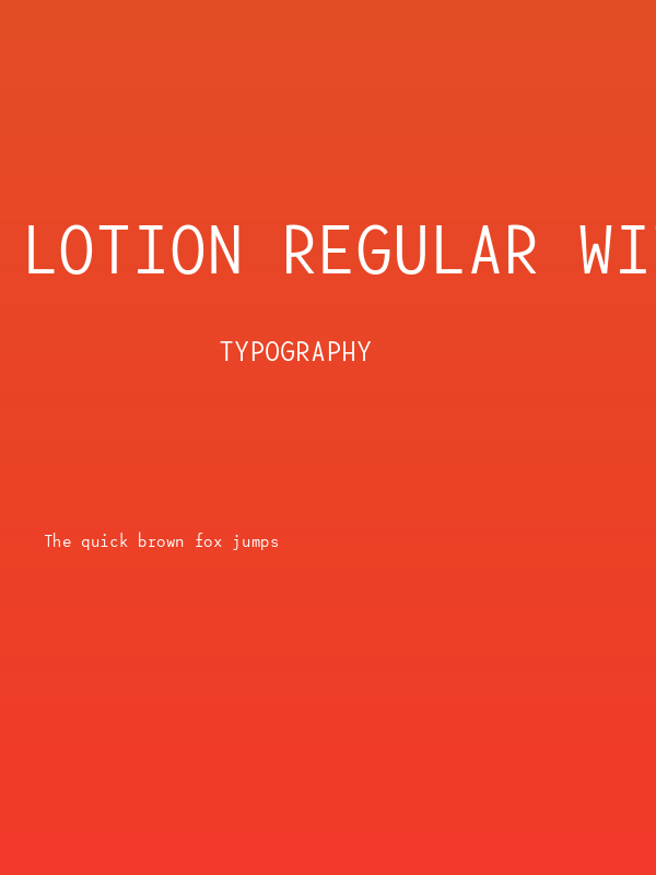 Lotion Regular Without Ligatures Poster