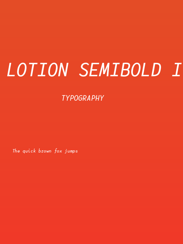 Lotion SemiBold Italic Without Ligatures Poster