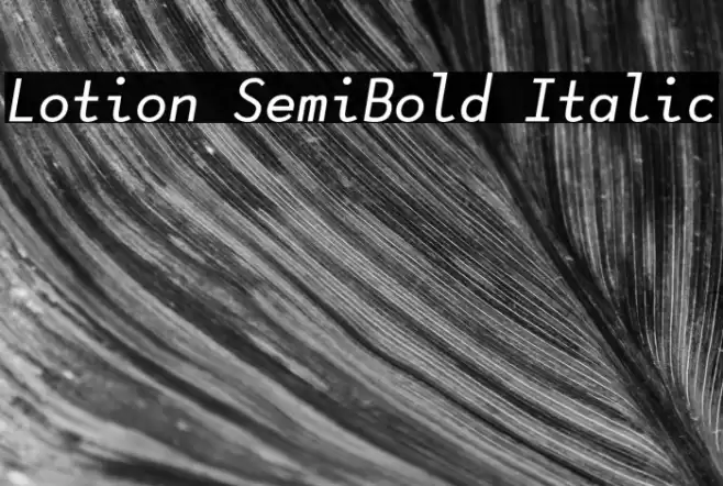 Lotion SemiBold Italic Font examples