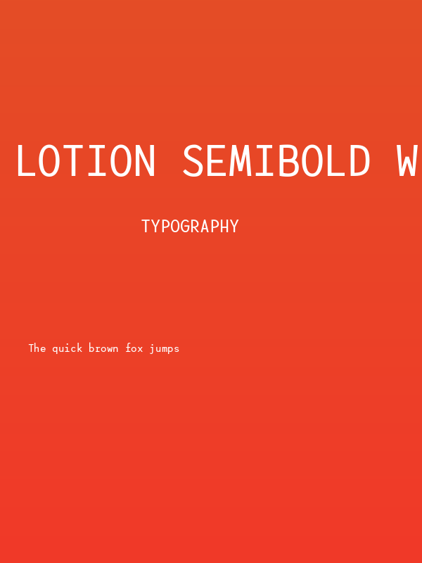 Lotion SemiBold Without Ligatures Poster