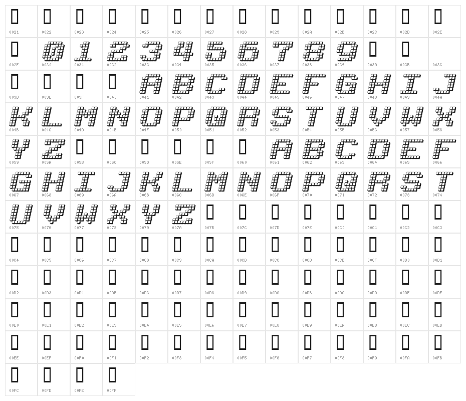 LotsOfDotz Character Map