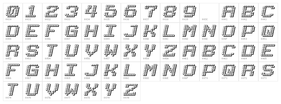 LotsOfDotz Character Map