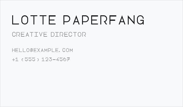 Lotte Paperfang Business Card