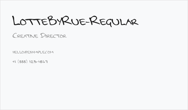 LotteByRue-Regular Business Card