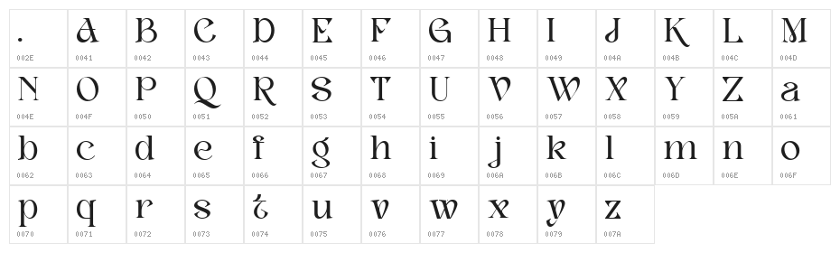 Lotus History DEMO Regular Character Map