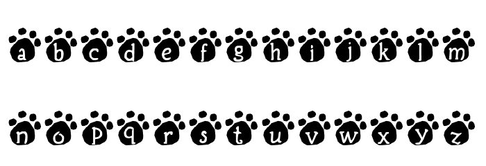 Lotus Paws Schriftart Kleinbuchstaben
