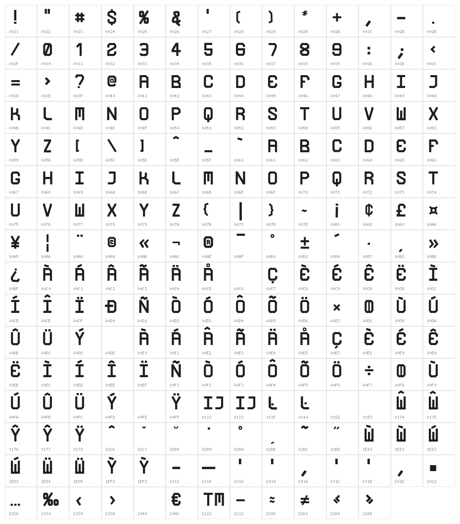 Louco-Regular Character Map