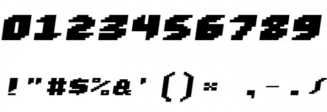 Loud noise Black Skew Font OTHER CHARS