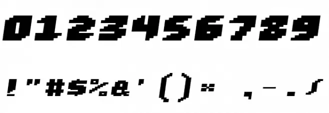 Loud noise Black Skew Font OTHER CHARS