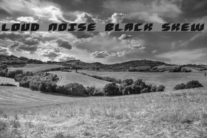Loud noise Black Skew Font examples