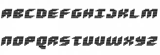 Loud noise Skew Font LOWERCASE