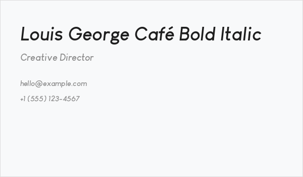 Louis George Café Bold Italic Business Card