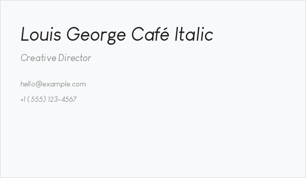 Louis George Café Italic Business Card