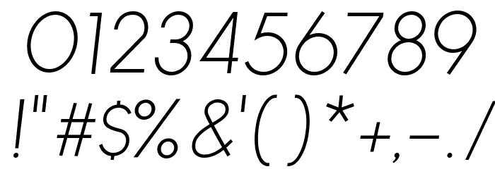 Louis George Café Light Italic Font OTHER CHARS