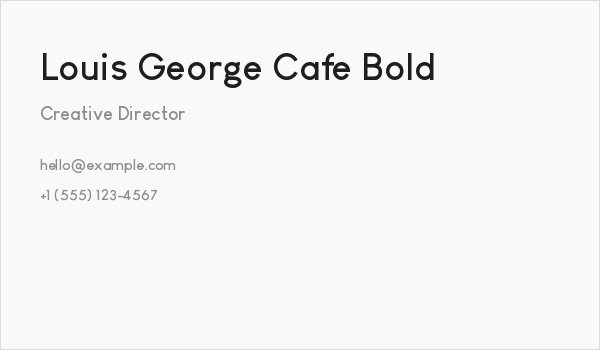 Louis George Cafe Bold Business Card