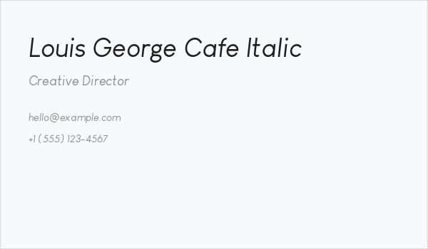 Louis George Cafe Italic Business Card