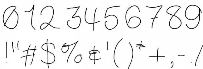 LouisesHand Font OTHER CHARS