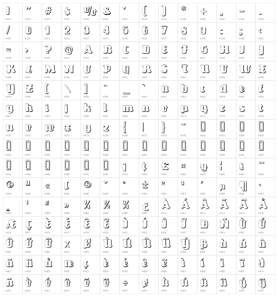Louisianne Shadow Black Character Map
