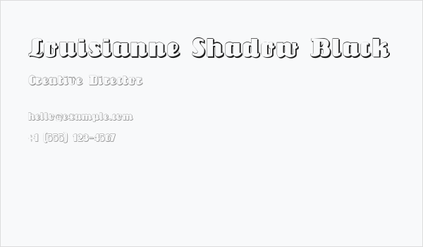 Louisianne Shadow Black Business Card