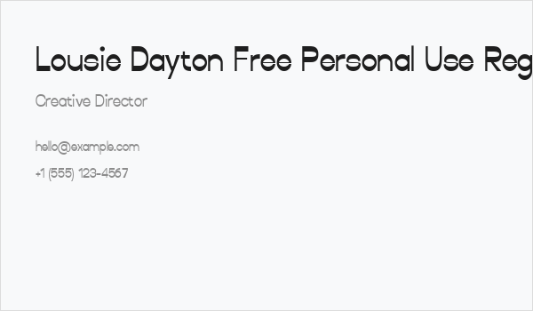 Lousie Dayton Free Personal Use Regular Business Card