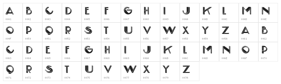 Louvre Regular Character Map