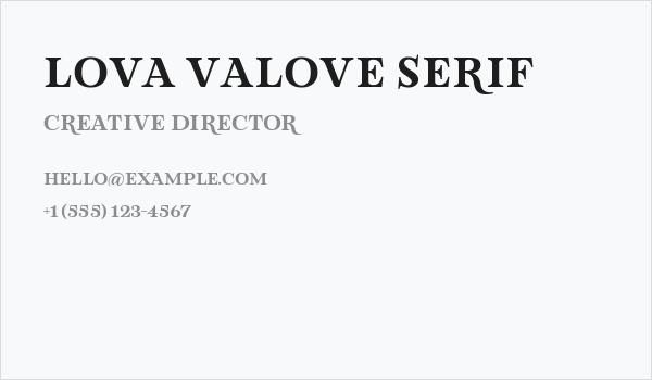Lova Valove Serif Business Card