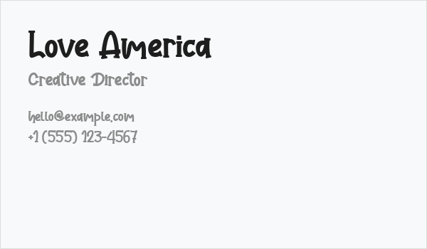 Love America Business Card