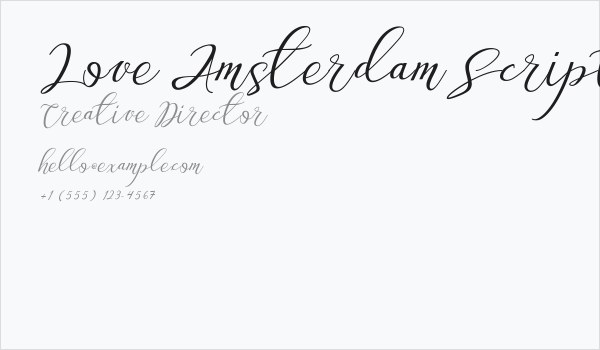 Love Amsterdam Script Regular Business Card