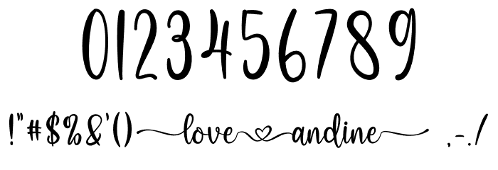 Love Andine Demo Font OTHER CHARS