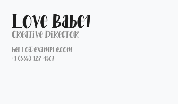 Love Babe1 Business Card